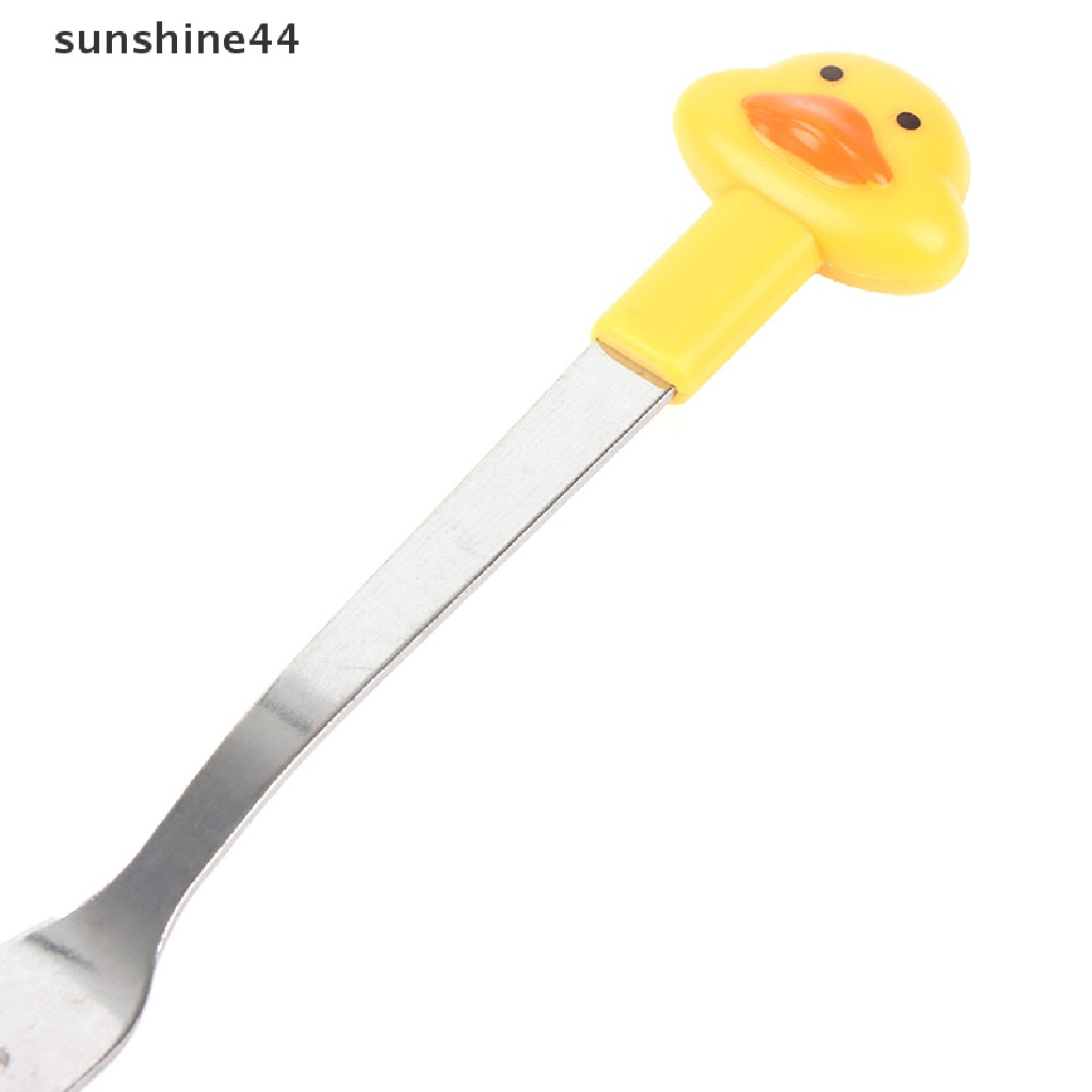 Sunshine 6pcs / Set Garpu Buah / Dessert / Salad Mini Bentuk Bebek Kartun Bahan Stainless Steel