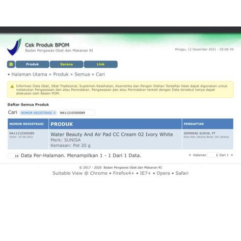 ( BPOM & 100% ORIGINAL ) SUNISA MUSHROOM HEAD AIR CUSHION  | BB & CC CREAM MOISTURIZING | BEDAK TAHAN AIR-8