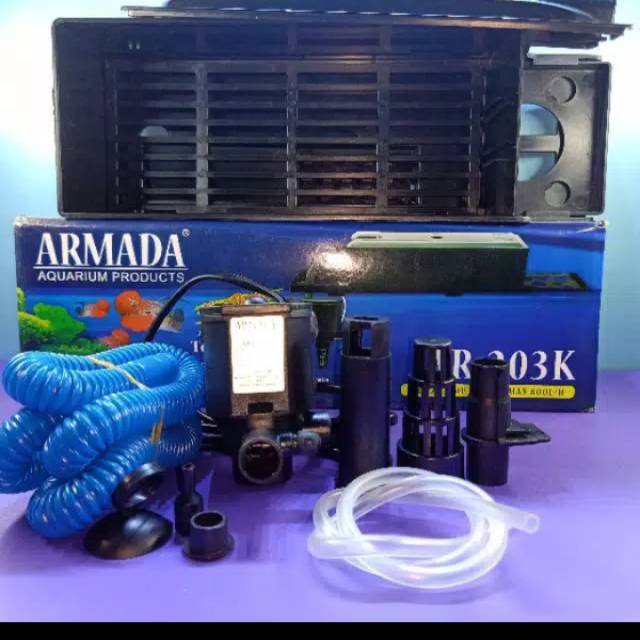Top filter aquarium filter box lengkap 1 set tipe 203