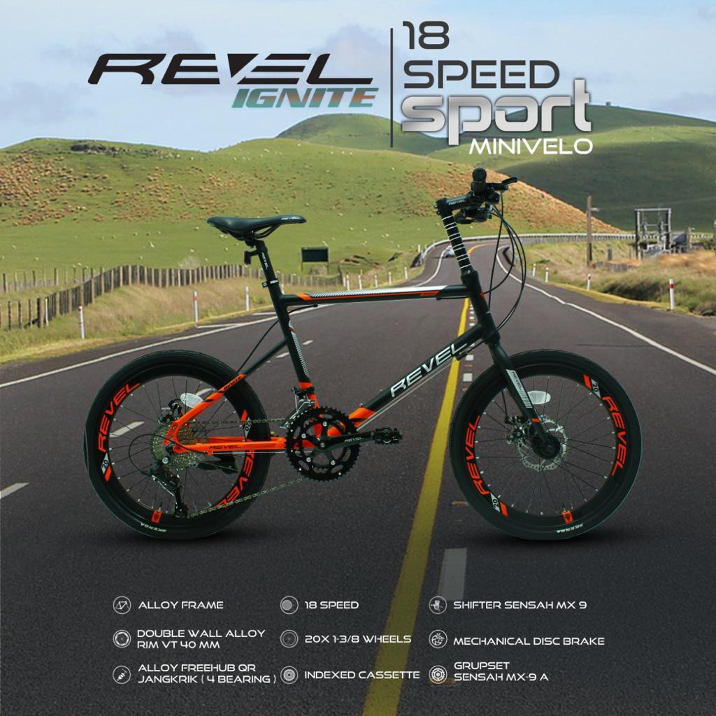 Sepeda minivelo revel ignite 18 speed