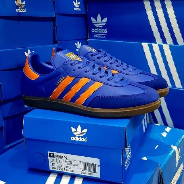 Adidas Samba og blue orange