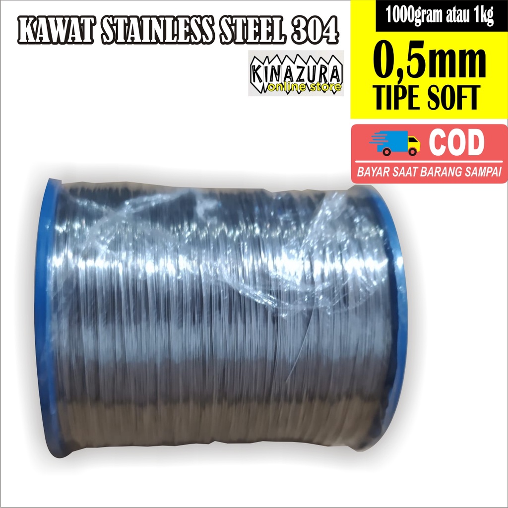 Kawat stainless / Kawat Stenlis 304 Soft 0.5 mm 1 Kilogram