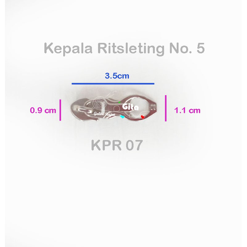 Kepala Resleting / Kepala Ritsleting No. 5 / Kepala Resleting No. 5