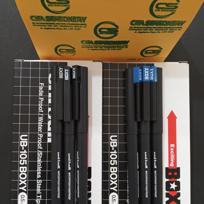 

Pulpen Boxy Uniball/ Uni Ball UB-105/ Uni-ball BOXY UB-105 (1 Lusin 12 Pcs)