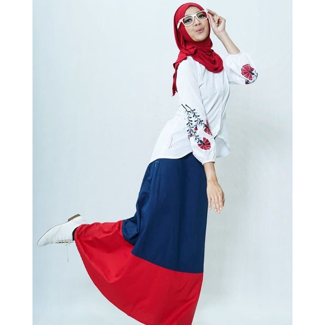 Setelan rok dewasa D Boho Dannis collection bordir warna putih size M