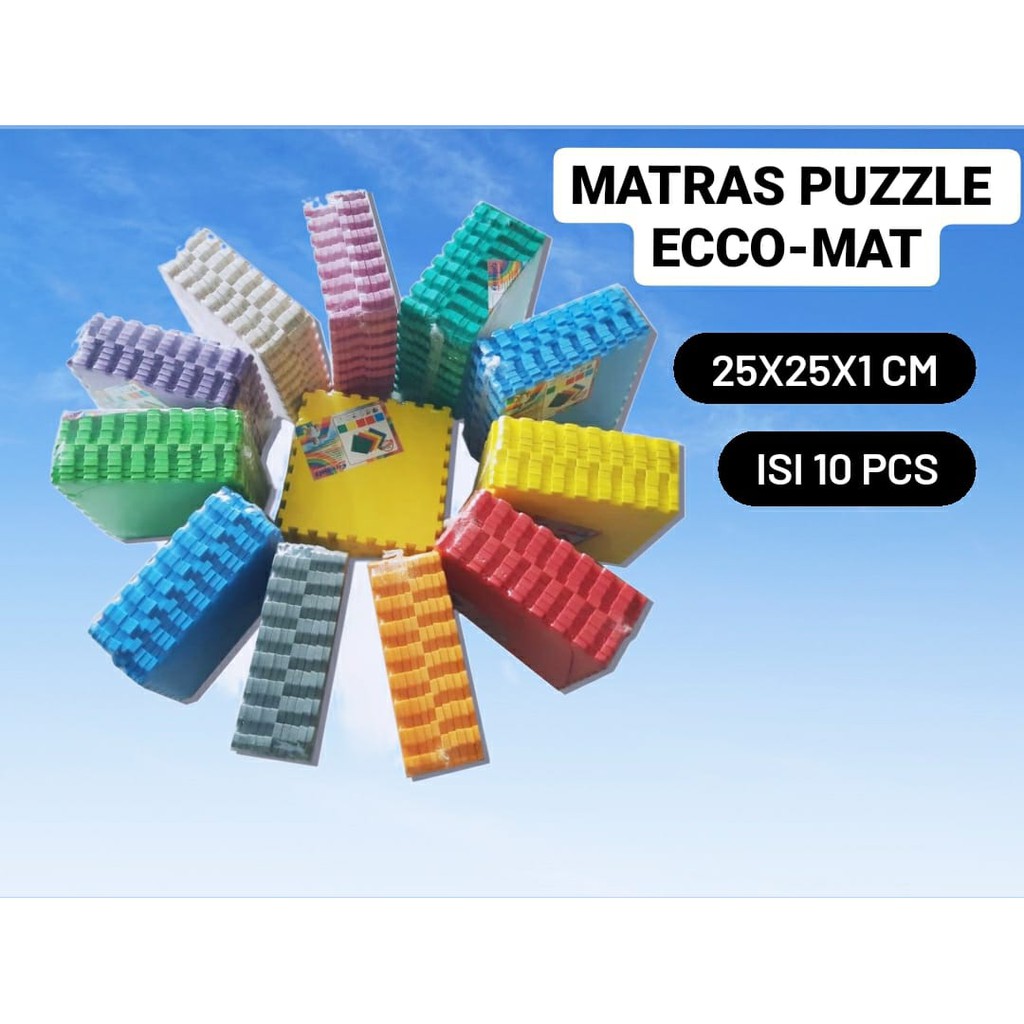  Evamat  Polos Matras  Puzzle karpet 25x25x1cm Tikar Lantai 