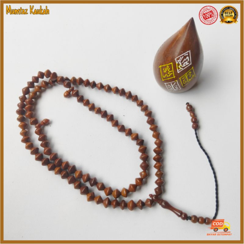 Tasbih kauka kaukah 99 wajik 6,5 mm coklat original kokka koka kaokah kauka