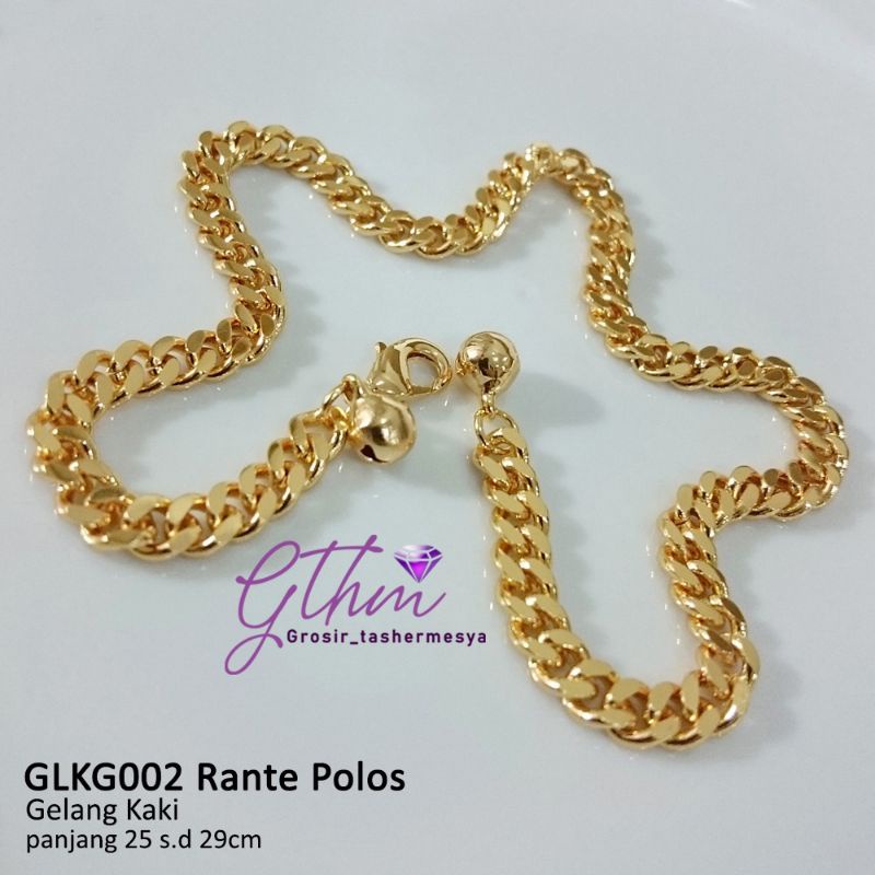 GELANG KAKI TITANIUM RANTAI POLOS GOLD-SILVER GLKG005