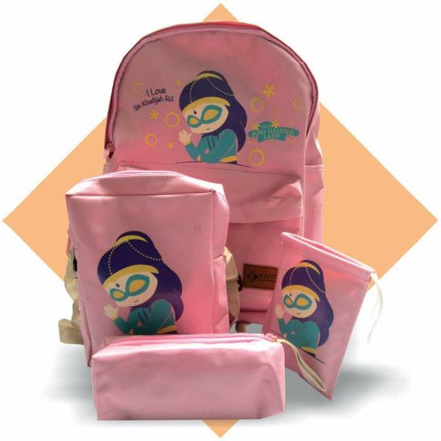 TAS ANAK MUSLIM PINTAR - PINK - anak perempuan cewe / Tas ransel / selempang