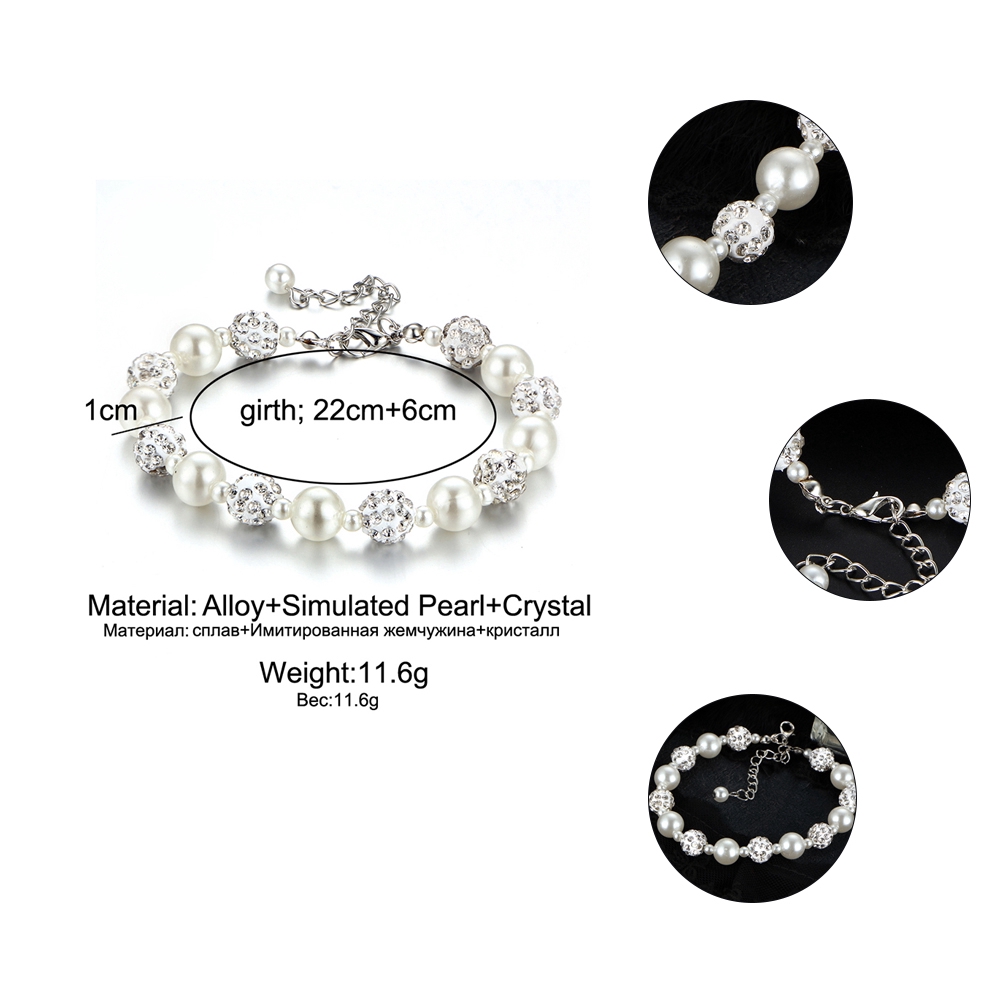 17km Gelang Mutiara Imitasi Bahan Alloy untuk Wanita-4