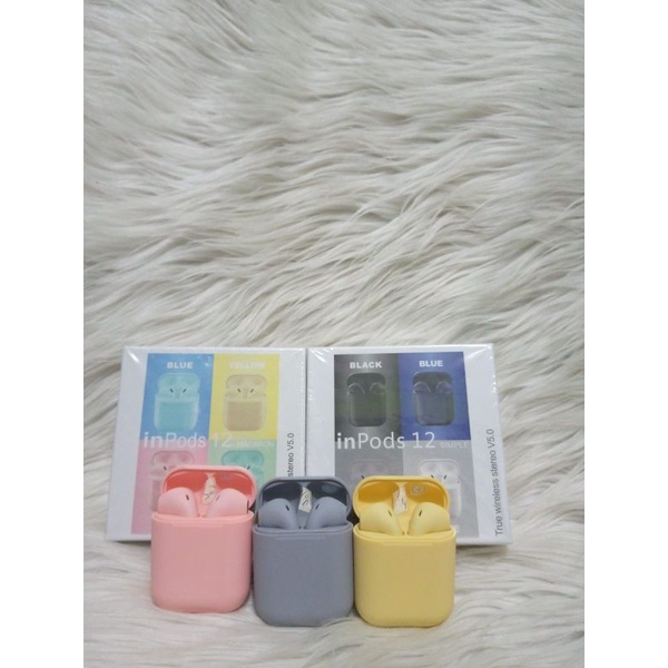 HEADSET BLUETOOTH I12 macaron/handfree i12 tws-1