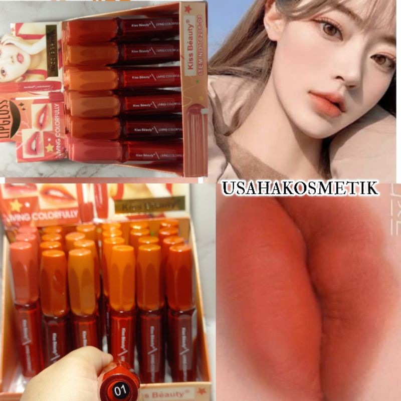 BEST SELLER  LIP GLOSS | LIP MATTE KISS BEAUTY STURE STAIN | LIVING COLORFULLY NO.7587 | 70206-03