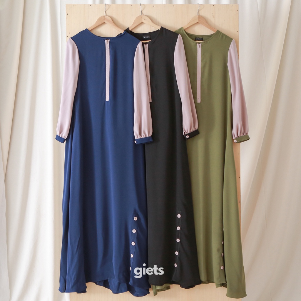 Kimmy Dress by GIETS | Gamis two tone simple Premium