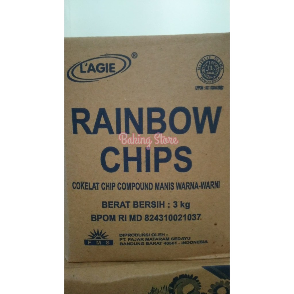 Chip Chip  Warna - Rainbow Chip Lagie Repack 250gr