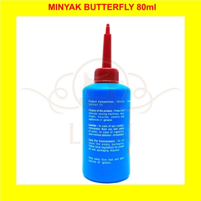 Minyak Pelumas Oli Mesin Jahit BUTTERFLY 80 All Purpose Oil 80ml LEEN