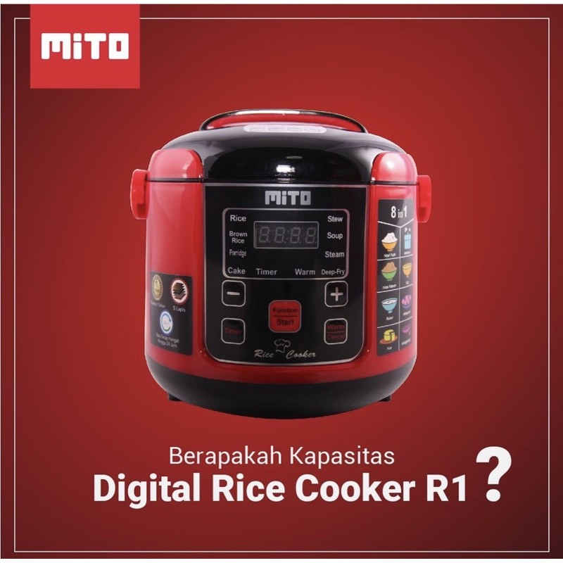 rice cooker mito R1 merah mini 1lt