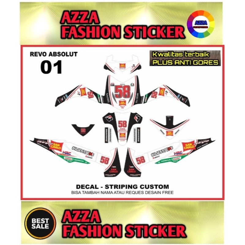 Sticker Striping Decal Revo Absolute, Sticker Decal Honda Revo Absolute, Sticker Revo Absolute 01