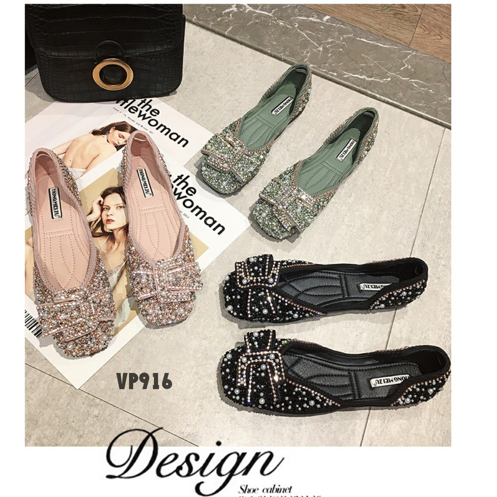 Padior Flat Shoes Full Diamond Vp916 Shopee Indonesia