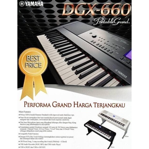 Portable Grand Piano Yamaha DGX660 DGX660B DGX-660 DGX 660 DGX-660B