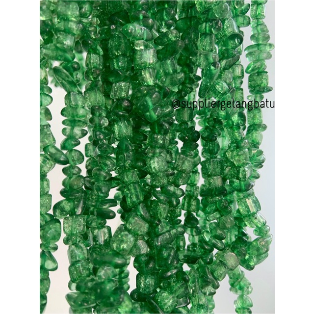 kerikil Batu soft green quartz kuarsa 1cm kilap renteng hijau muda