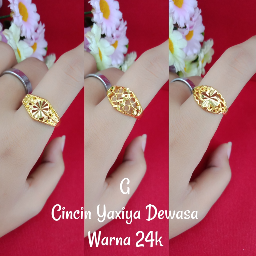 Cincin Dubai Yaxiya Kuning 24k Seperti Asli