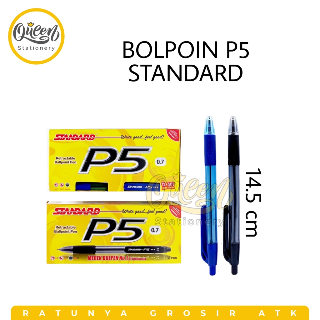 

1 PCS BOLPEN P5 STANDARD / PULPEN / BOLPOIN CETEKAN / BALLPOINT