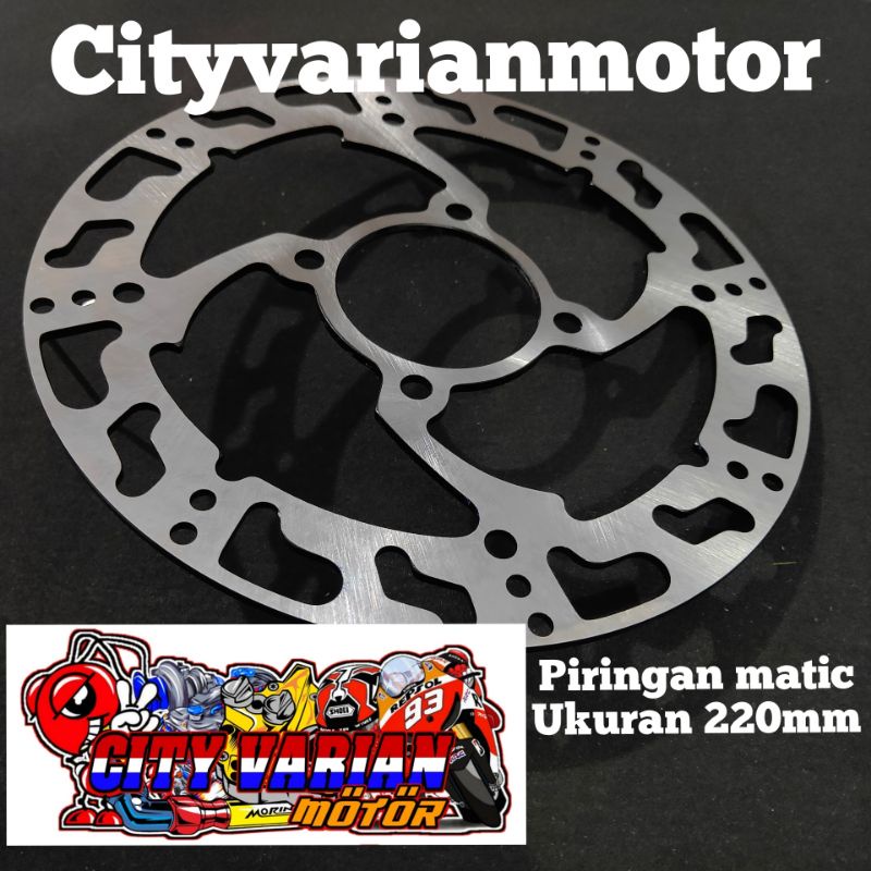 Disc Brake Piringan Cakram Datar Lubang 4 Motif Coak Sunstar 220mm Scoopy Beat Vario Mio Jupiter MX