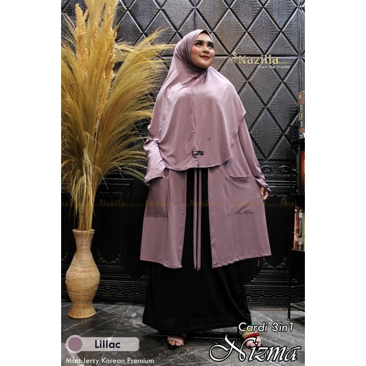 ((ORIGINAL NAZILLA)) Baju Cardigan Hijab 3in1