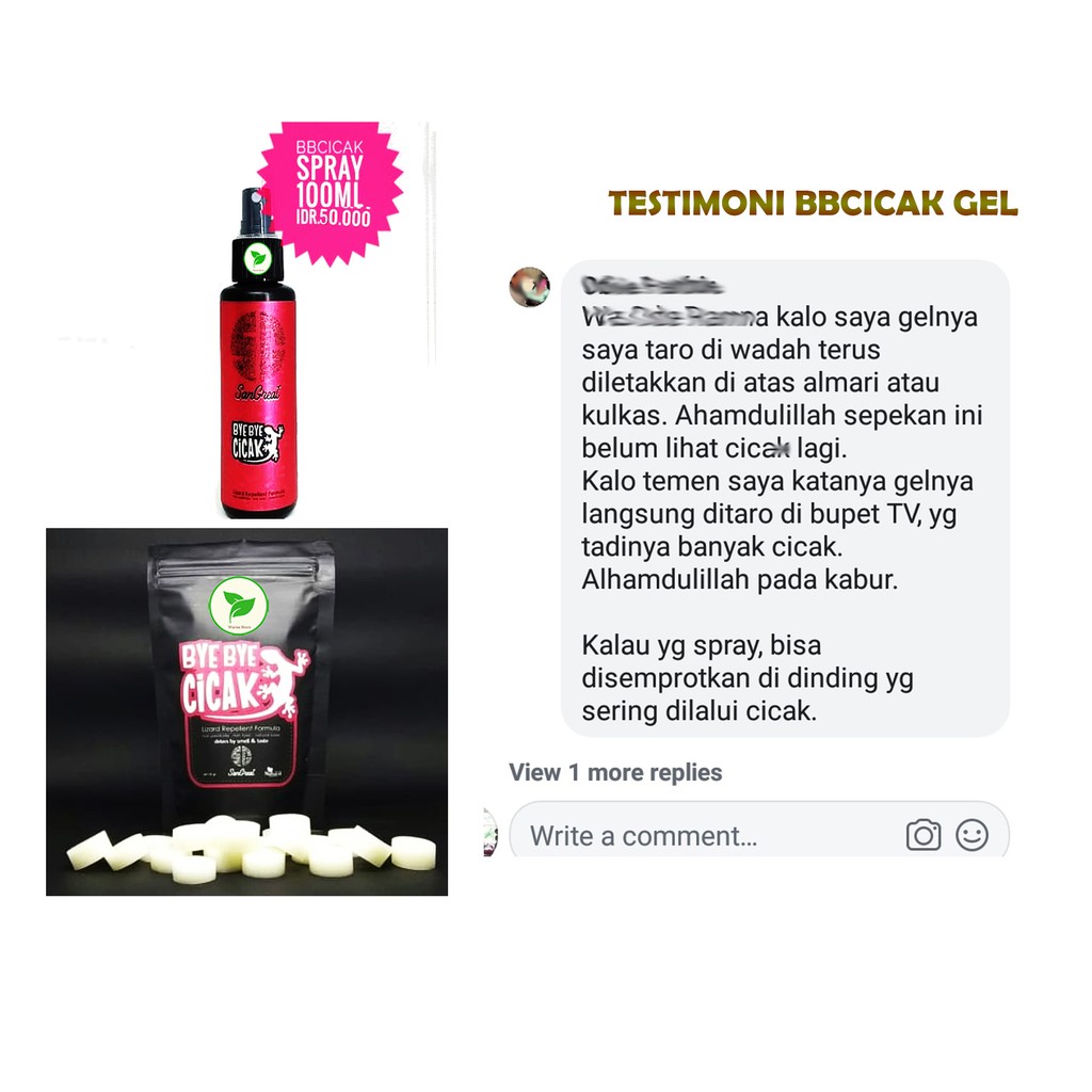 BBCicak GEL dan SPRAY - Paket Pengusir Cicak Gel dan Spray