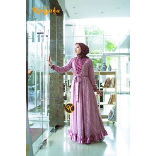 Baju Batik Couple Modern Batik Set Baju Couple Pasangan Gamis Brokat Brukat Syar'i Ramadhan Fashion Muslim Baju Kondangan Pakaian Arisan Karyaku Batikbae Batik Jumbo-Gamis Dusty