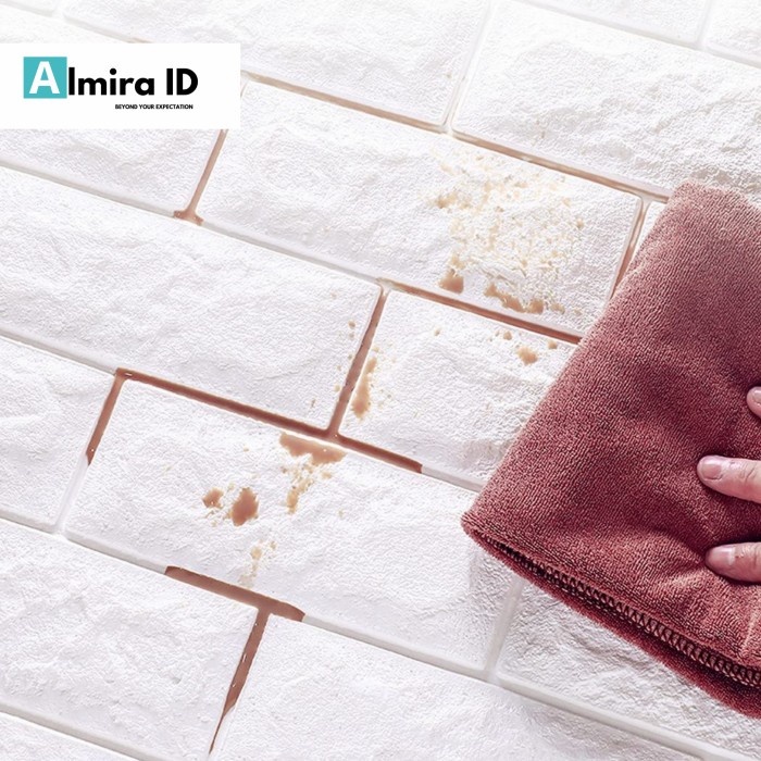 Wallpaper Foam 3D Embos Sticker Bata Rona Tebal