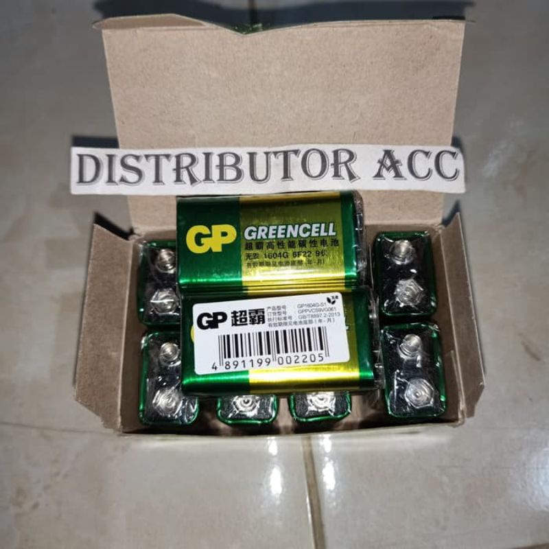 Battery Greencell GP 9V / Baterai Kotak 9V GP/1 box isi 10 pcs baterai