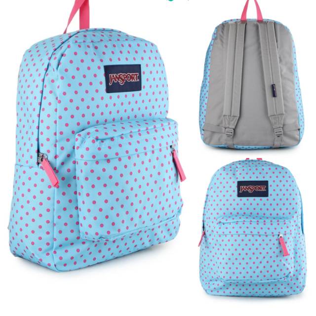 Tas Jansport Original Sale Biru Muda Polka Pink
