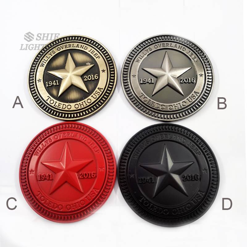 1 x Metal WILLYS OVERLAND JEEP 1941 STAR Logo Car Auto Decorative Emblem Badge Sticker DecalN