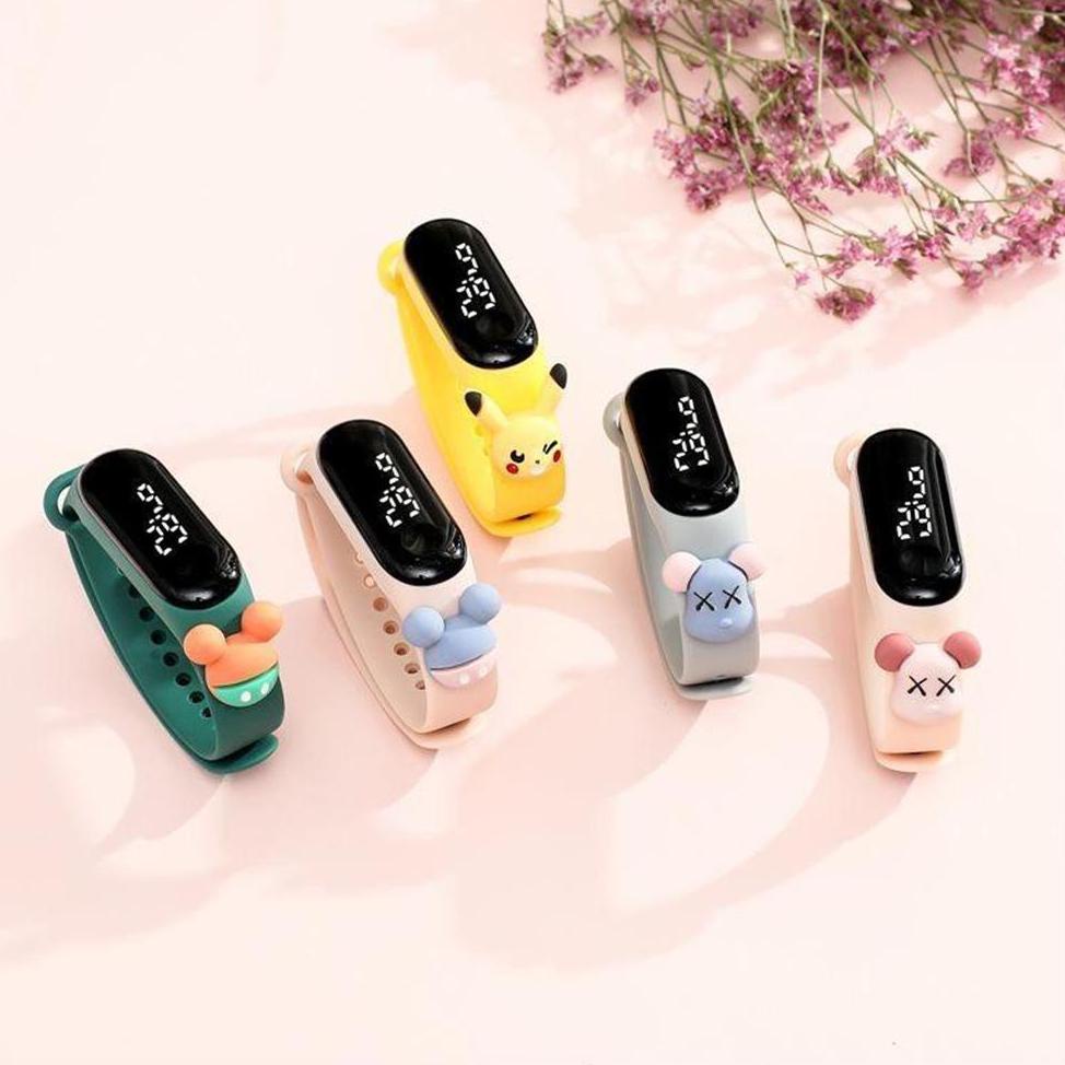 (F8Y3) LS 135A - Jam Tangan Elektronik LED Minimalis Tahan Air Waterprof Motif Karakter Kartun Anak 