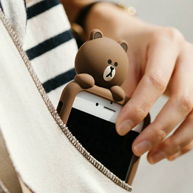 OBRAL Casing iphone brown softcase 3d lucu