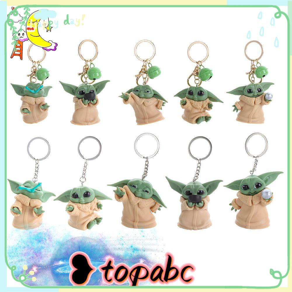 TOP Cute Baby Yoda Keychain Glue Pendant Anime Star Wars Accessories Doll Drops Cartoon Car Keyring Satchel Key Chain