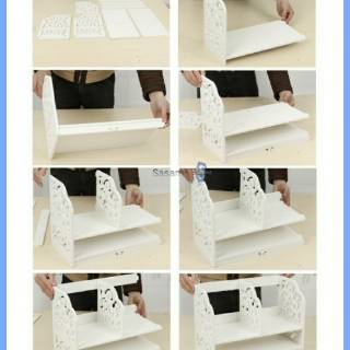 Rak Buku Shabby Chic Desktop Storage Rack Vintage Rak Meja Rak Buku Shabby Chic Desktop Storage Rack Vintage Rak Meja