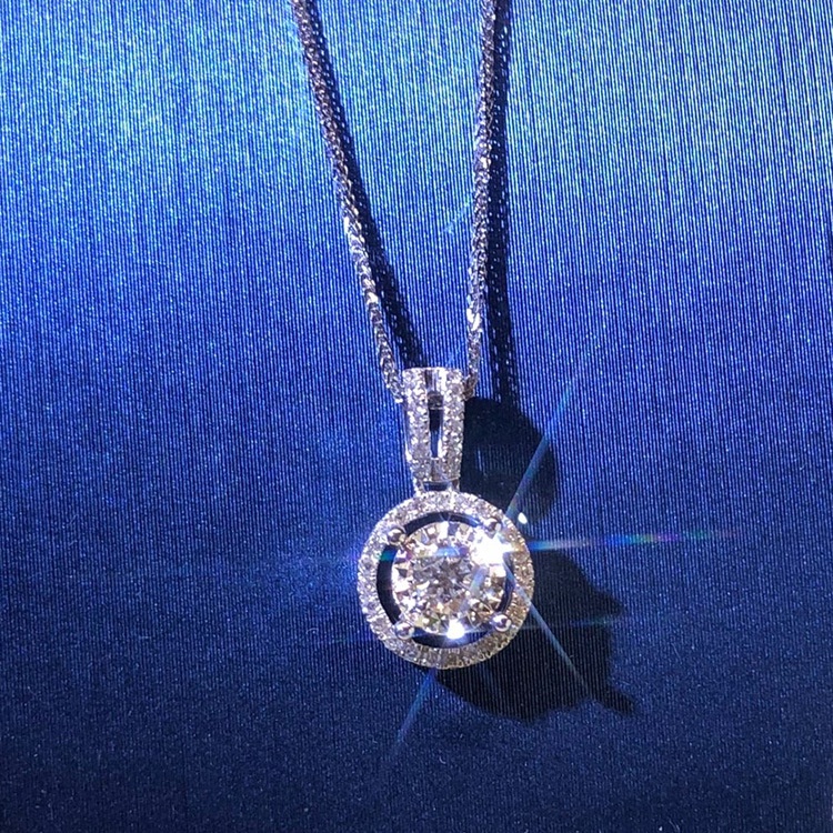 Kalung 925 Silver Cubic Zirconia Dengan Liontin Berlian Untuk Wanita