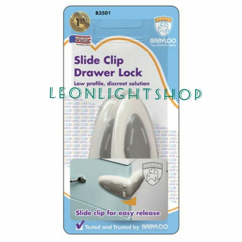 BABYLOO SLIDE CLIP ABS 8,2x8,2x4,4 CM/ACE DRAWER LOCK SLIDE ABS/ACE PENGUNCI LACI,RAK ATAU KABINET