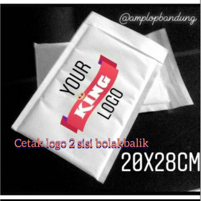 

padded envelope cetak logo atau nama 2 sisi ukuran 20x28cm