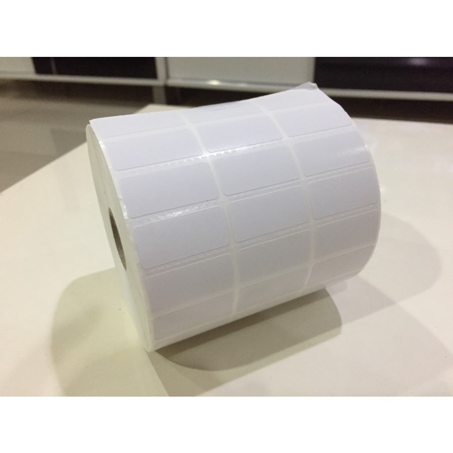 LABEL BARCODE SEMICOATED 33x15 MM 3 LINE ISI 10,000 PCS LABEL STICKER BARANG TO PRINTER POSTEK