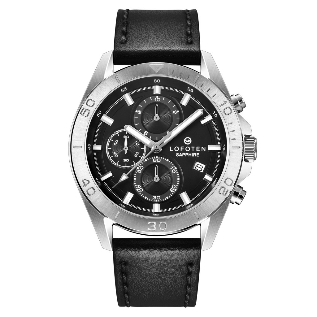 Jam Tangan Pria Lofoten F6504 Strap Kulit Chrono Aktif Kaca Sapphire Original Garansi