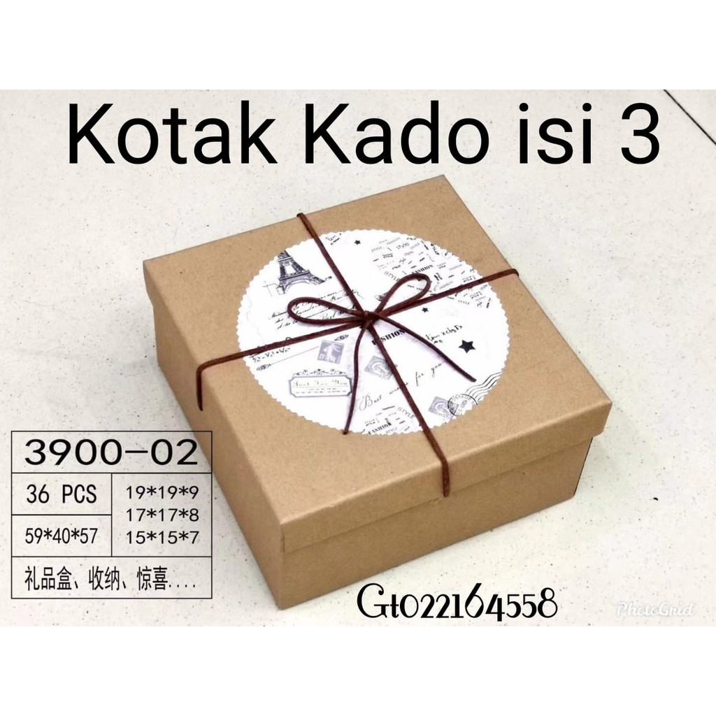 

Kotak Kado isi 3 coklat Paris