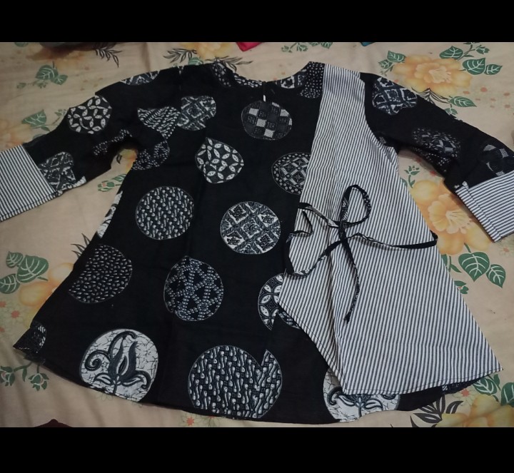 Blouse Sopal Tali Atasan Blus Wanita Batik Kantor Wanita Kasual Murah Katun M L Xl Xxl Pekalongan