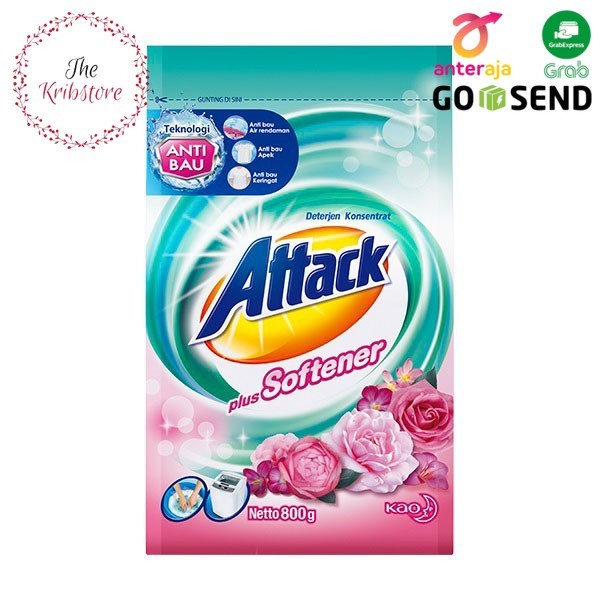 ATTACK Plus Softener Detergen Bubuk Sabun Cuci Baju 800 gr