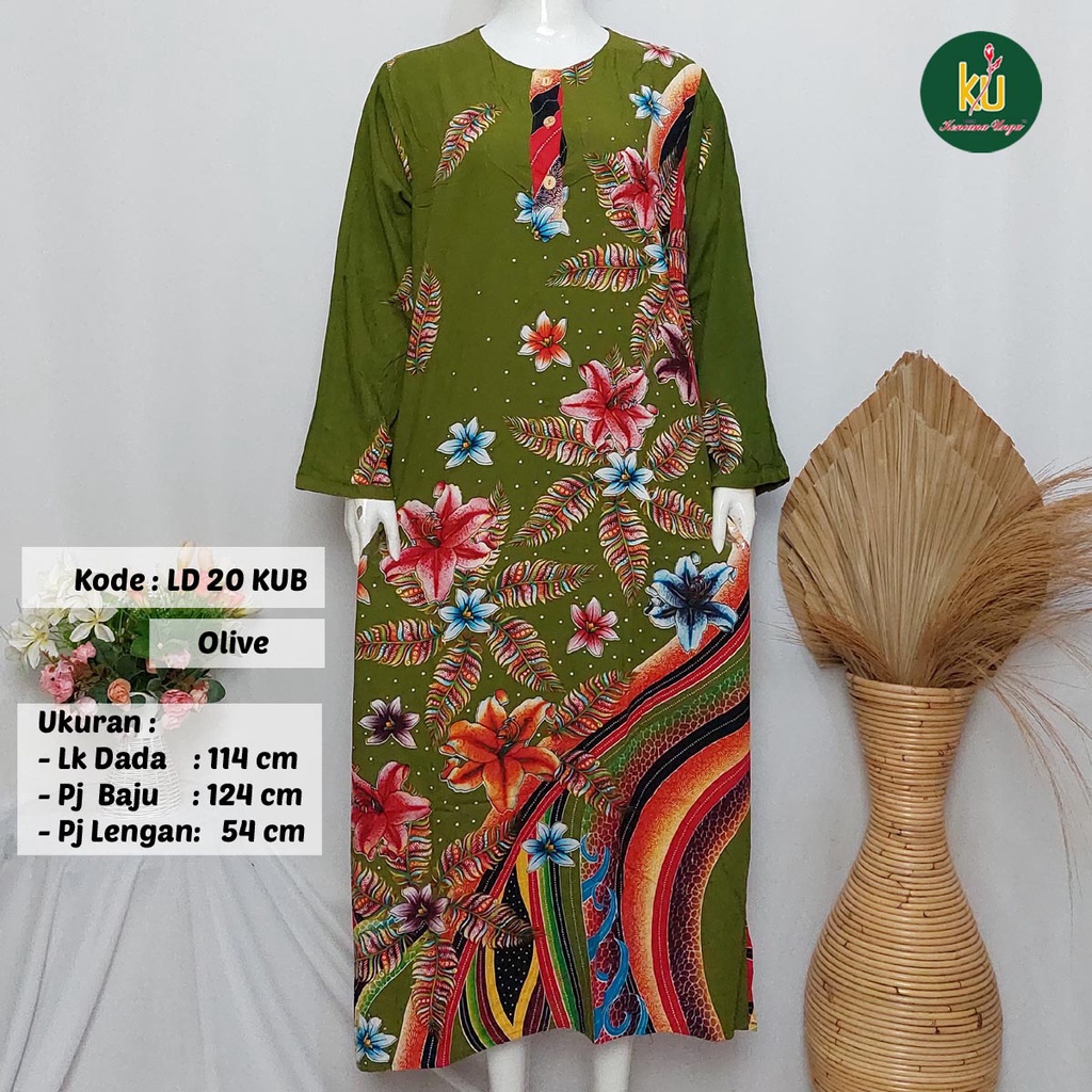 COD LD 20 KUB | DASTER PANJANG KENCANA UNGU ASLI LABEL BIRU | LongDress Wanita Lengan Panjang Busui ini-Olive G