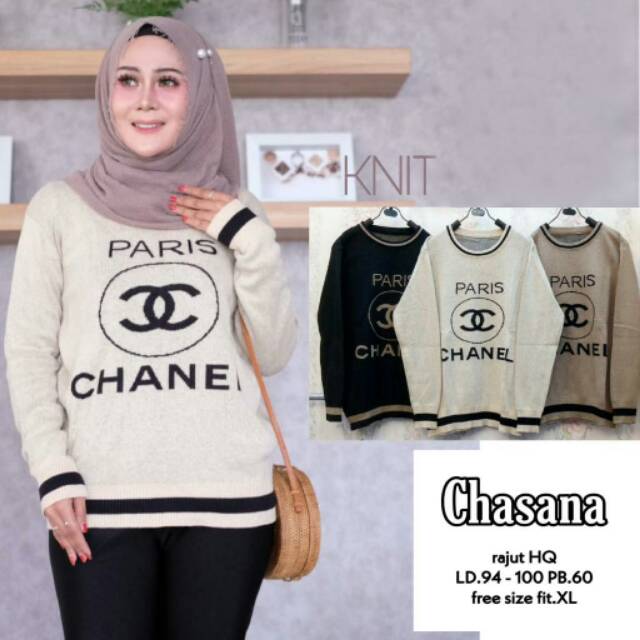 Tunik rajut import CHANEL ORI FARZOLLA