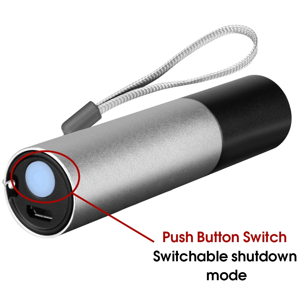 Lampu Senter Led Mini Portable Super Terang Jarak Jauh Flashlight Usb Rechargeable Untuk Outdoor COD