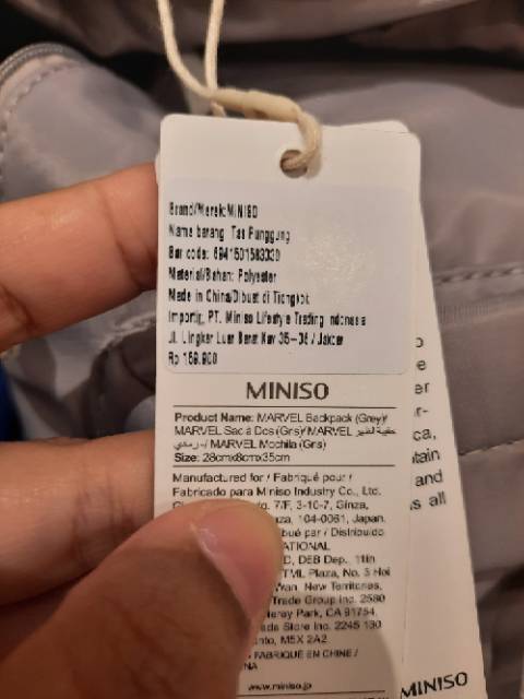 Tas Punggung/ Tas Ransel/ Backpacker Unisex Marvel Miniso